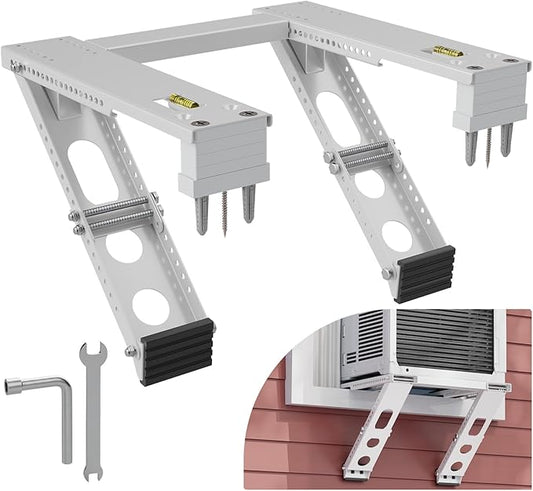 LEOPO Air Conditioner Support Bracket,Fits Single & Double-Hung Windows,Heavy Duty Steel, Holds Up to 220lbs, for 12000-24000 BTU Units