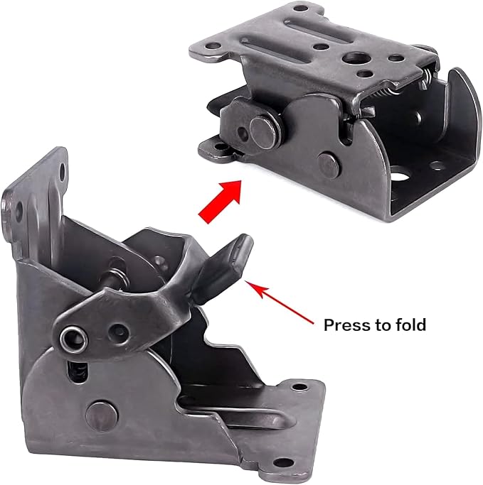 12 Pack Locking Hinge for Folding Table Brackets, TopDirect Heavy Duty Folding Brackets 90 Degree Self Locking Folding Hinge for Table Legs Furniture