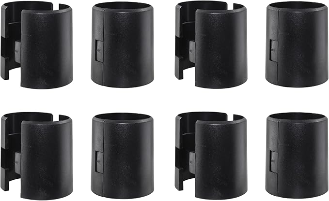 Hordion 12Pcs Wire Shelf Clips, Plastic Shelf Lock Clips for 1-1/2 Inch Post- Shelving Sleeves Replacements, Shelves Accessories for Wire Shelving System (Black)