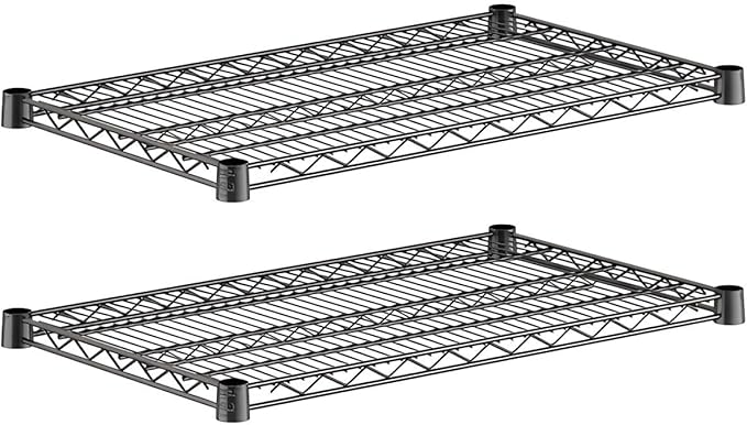 2-Pack Black 18" x 30" Additional Wire Shelf for Shelving Units, Replacement Shelves for Wire Rack