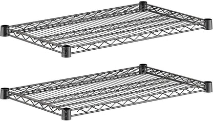 2-Pack Black 18" x 30" Additional Wire Shelf for Shelving Units, Replacement Shelves for Wire Rack