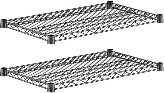2-Pack Black 18" x 30" Additional Wire Shelf for Shelving Units, Replacement Shelves for Wire Rack