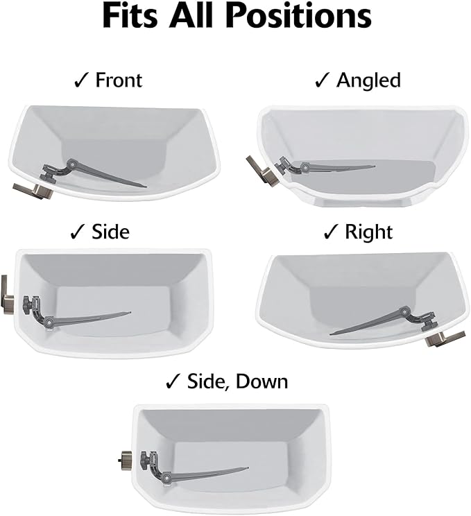 Korky StrongARM Metal Toilet Handle and Lever - Universal to Fit Front, Angled, Side, Left, and Right Mount Toilets - Contemporary Style in Brushed Nickel