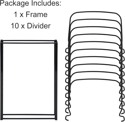 Toplife 10+ Bakeware Organizer Rack for Kitchen Bakeware, Cookware, Dinnerware, Cutting Boards, Plates, Pot and Pan Lids (Black)