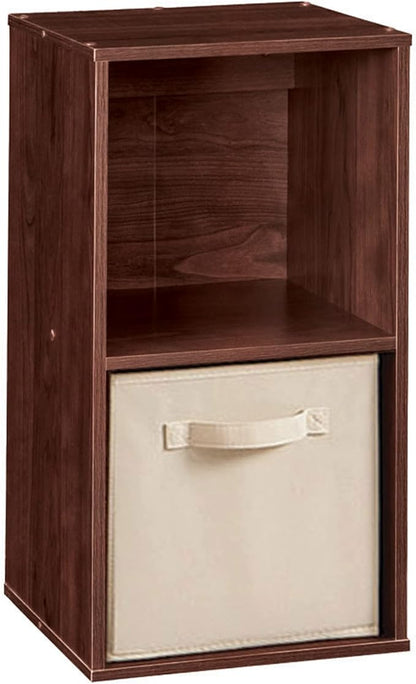 ClosetMaid Cubeicals 2-Cube Storage Shelf Organizer - Stackable or Wall-Mountable, Easy Assembly, Dark Cherry Finish