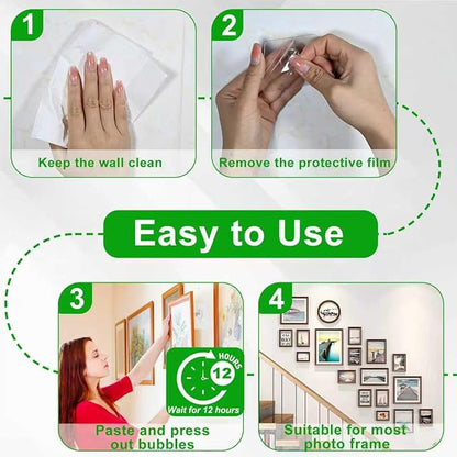 Picture Hanging Hooks,6 PCS Heavy Duty Up-Grade Wall Hangers Without Nails,Wall Picture Hangers, Transparent Waterproof Adhesive Picture Hanger,Frame Hanger Sticky Hooks for Bathroom,Kitchen