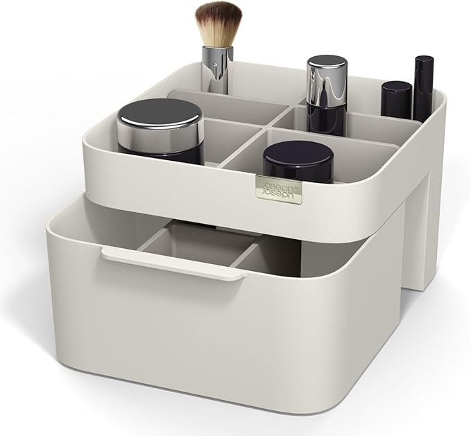 Joseph Joseph 75004 Viva Makeup Cosmetic Storage Organizer with Drawer, Medium, Shell