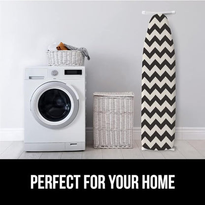 GORILLA GRIP The Original Ironing Board Cover and Pad, Silicone Coating, Thick Scorch Resistant Padding, Heavy Duty Iron Covers Standard Boards, Hook and Loop Fastener Strap, Chevron, 15x54