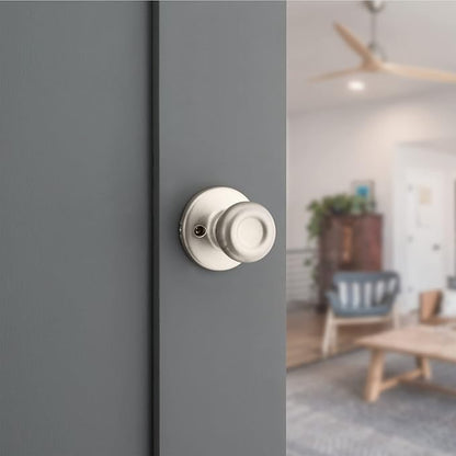 Kwikset 92001-565 Tylo Passage Hall/Closet Knob in Satin Nickel (Pack of 2)
