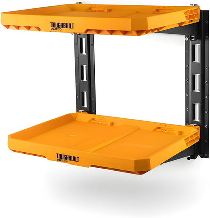 ToughBuilt 2-Shelf Storage, Wall Mounted Garage Organizer Shelves, StackTech System