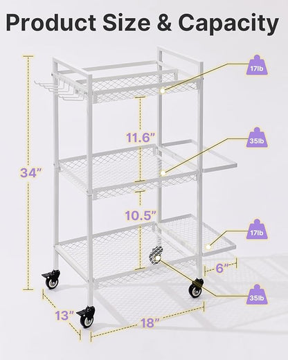 YOTTOY 3-Tier Gym Storage Rack for Home Gym–Multi-Functional Weight Rack, Dumbbell Rack, Yoga Mat Holder with Side Basket & 6 Hooks, Gym Equipment Organizer