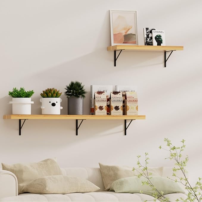 32 Pack L14 x H 10" Black Heavy Duty Shelf Brackets with Screws Metal Shelf Brackets Shelf Support Angle Brackets for Shelves L Brackets Heavy Duty Floating Shelf