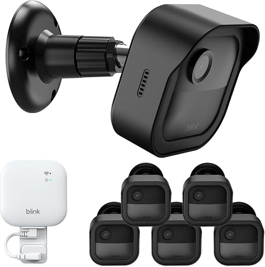 Blink Outdoor 4 (4th Gen) Wall Mount, Weatherproof Protective Cover and 360 Degree Adjustable Mounting with Blink Sync Module Outlet Mount for Blink Outdoor Indoor Security Camera (Black, 5 Pack)