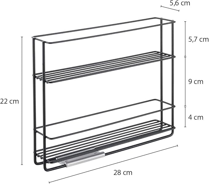 Metaltex Spice Rack Slide, Black, 28X22X6Cm