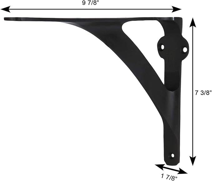 Set of 2 Shelf Brackets for 8", 10", 12" Shelves - Oil Rubbed Bronze Finish - 9.88" X 7.38" Heavy Duty Brass L Brackets for Wall Shelves Hardware Included,
