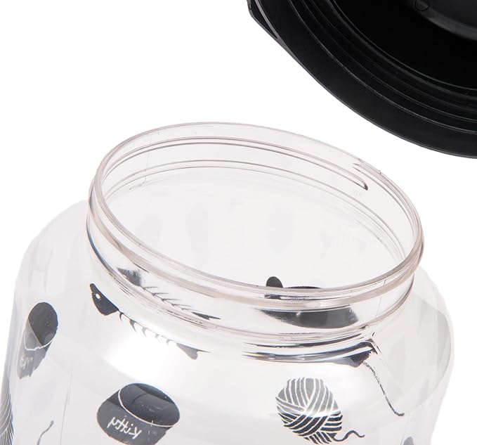 Lixit® Dog Treat Plastic Jar - Airtight Food and Treat Storage Jars for Dogs, Cats, Small Animals and Birds - Made in USA (Paw Prints - Gray, 128 Ounce)