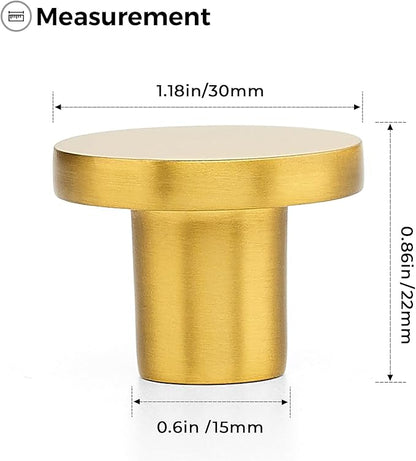 Ravinte 5 Pack Cabinet Knobs Gold Kitchen Cabinet Knobs Round Dresser Drawer Pulls Closet Door Pulls 1-1/5 Inch