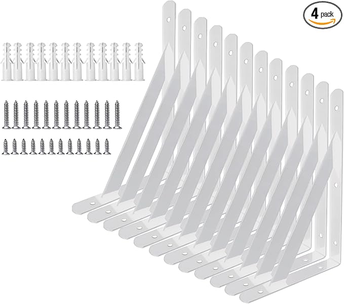 Shelf Brackets 8 Inch, for 4 6 10 12 16 20 Inch Wall Mount Small Brackets Heavy Duty Brackets 8 x 5 Inch-6 Pairs