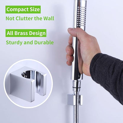 Angle Simple Shower Head Holder Wall Mount, Brass Shower Wand Handle Holder, Sprayer Bracket, Chrome