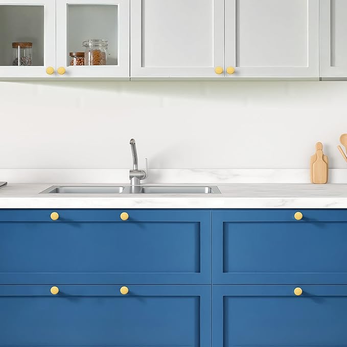 Ravinte 1 Pack Cabinet Knobs Gold Kitchen Cabinet Knobs Round Dresser Drawer Pulls Closet Door Pulls 1-1/5 Inch
