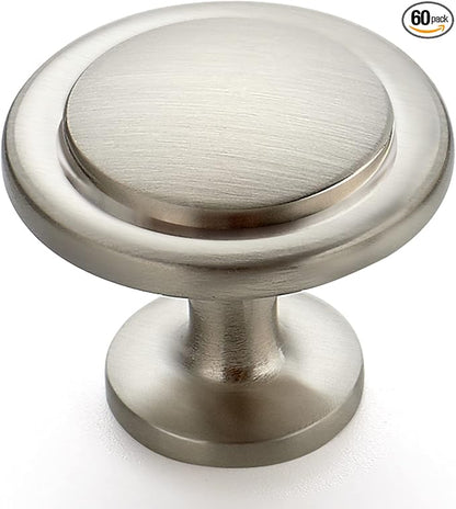 Ravinte 60 Pack 1-1/4 Inch Kitchen Cabinet Knobs Brushed Nickel Zinc Pulls Door Handles for Dresser Drawers