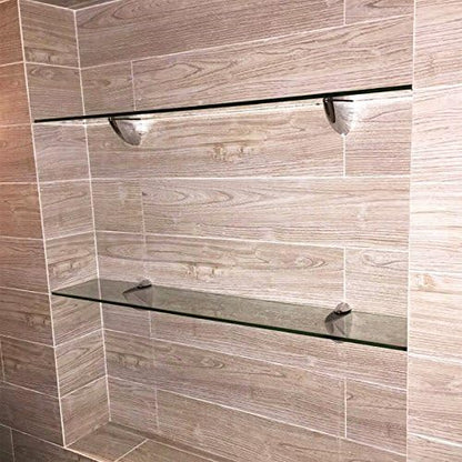 Metal Adjustable Wood/Glass Shelf Bracket Wall Mount 2 Pcs or One Pair, Polished Chrome