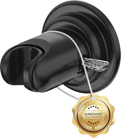 Strong Suction Cup Shower Head Holder - No Drill Handheld Shower Bracket for Seniors, Kids & Pets, Tool-Free Adjustable Height Bathing Aid for Tile/Glass, Rustproof ABS Construction