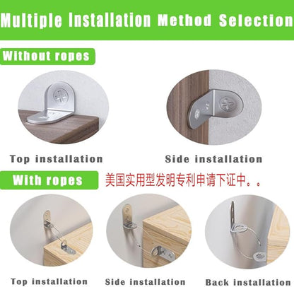 Furniture Anchors Small Aesthetic Earthquake Straps for Furniture Dresser Wall Anti-Tip Furniture Safety Anchor to Childproof and Babyproof Your Home Holds Up to 500 Pound 4pcs Bracket