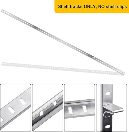 Xadnitu 10 Pieces 34" Shelf Pilaster Tracks, Adjustable Shelf Bracket Rails with Mount Screws for Cabinet, Closet, Shelves Storage and Organization, Shelf Clips Not Included