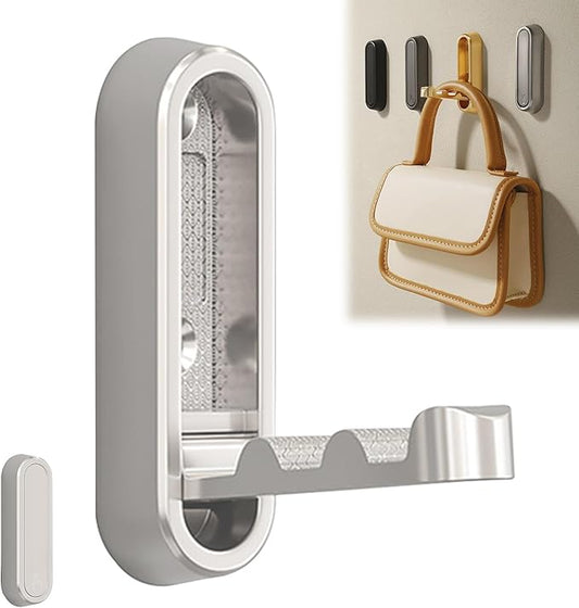 Heavy Duty Wall Hooks - Silver Metal, Modern Design, Ideal for Bathroom, Wall, Towel, No Drill Mounting