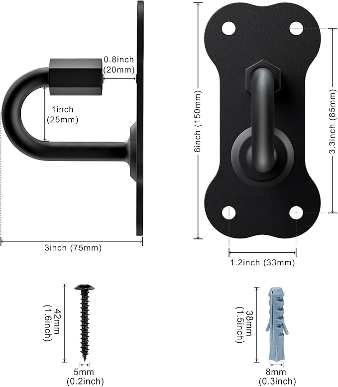 BeneLabel Wall Mounted Dog Leash Holder for Wall Pet Leash Wall Hook Carbon Steel Dog Leash Hangers for Secure Pet Leash for Indoor and Outdoor Use