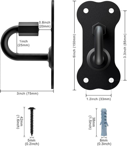 BeneLabel Wall Mounted Dog Leash Holder for Wall Pet Leash Wall Hook Carbon Steel Dog Leash Hangers for Secure Pet Leash for Indoor and Outdoor Use