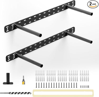 2pcs Floating Shelf Hardware Heavy Duty Hidden Shelf Brackets Support,Wall Mounting Invisible Floating Shelves Bracket with Jig (22" x 6" x 1.5" with Tools)