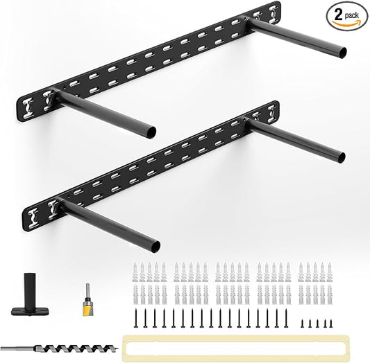 2pcs Floating Shelf Hardware Heavy Duty Hidden Shelf Brackets Support,Wall Mounting Invisible Floating Shelves Bracket with Jig (22" x 6" x 1.5" with Tools)
