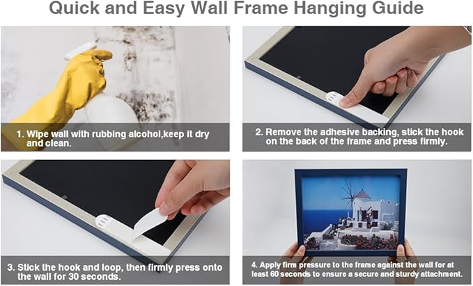 X-Large Picture Hanging Strips Heavy Duty, 16-Pairs(32 Strips) Sticky Picture Hangers for Walls No Damage Wall Picture Hangers Without Nails Refill Adhesive Poster Strips (X-Large-16 Pairs)