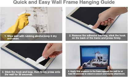 X-Large Picture Hanging Strips Heavy Duty, 16-Pairs(32 Strips) Sticky Picture Hangers for Walls No Damage Wall Picture Hangers Without Nails Refill Adhesive Poster Strips (X-Large-16 Pairs)