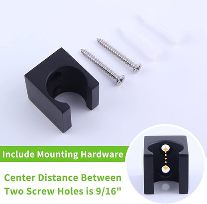 Angle Simple Shower Wand Holder, Brass Shower Head Hanger, Sprayer Nozzle Handle Bracket, Matte Black