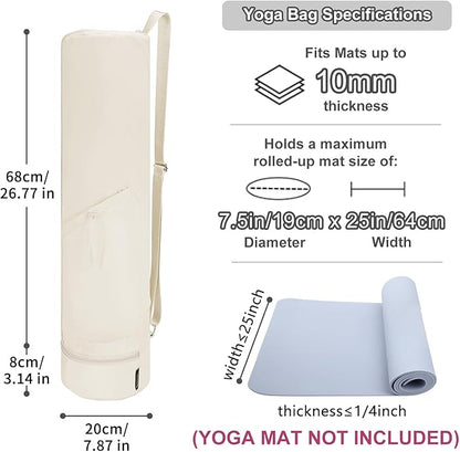 sportsnew Yoga Mat Bag, Full Zip Cargo Yoga Mat Carrier Bag with Drawstring Water Bottle Pocket and Bottom Wet Pocket, Exercise Yoga Mat Carrier Holder Multi-Functional Storage Bag Patent Pending