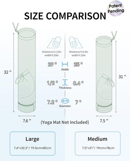 sportsnew Yoga Mat Bag with Water Bottle Pocket and Bottom Wet Pocket, Exercise Yoga Mat Carrier Multi-Functional Storage Bag, Patent pending