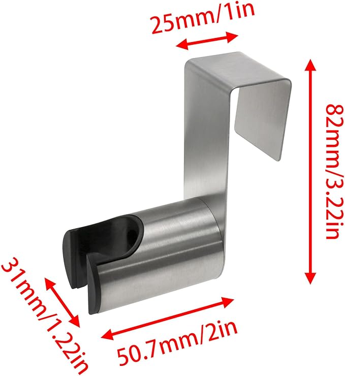 304 Stainless Steel Wall Mounted Toilet Bidet Sprayer Bracket 1.654 x 3.858 inch Silver for Bathroom Storage Hook 1PCS
