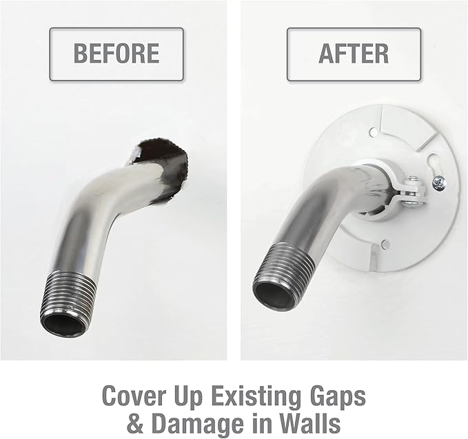 Danco 12005 Shower Arm Stabilizer Bracket and Flange Cover, No Size, Chrome