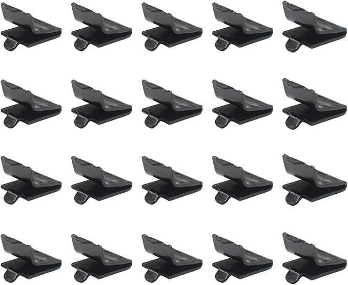 Adjustable Steel Pilaster Shelf Clip Support, Shelving Bracket Clips for Metal and Wood Shelves (20, Black)