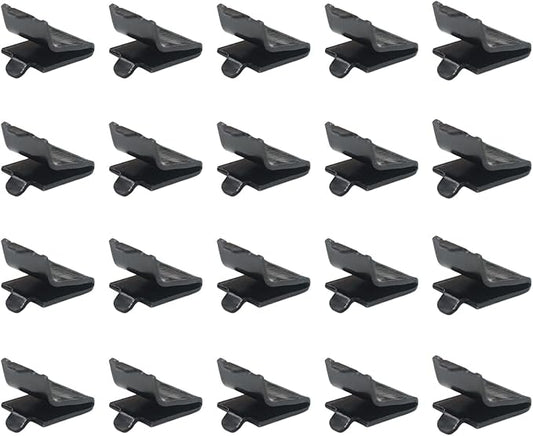 Adjustable Steel Pilaster Shelf Clip Support, Shelving Bracket Clips for Metal and Wood Shelves (20, Black)