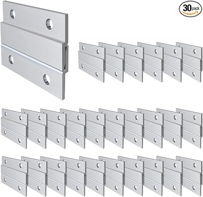 French Cleat Picture Hanger, Aluminum Z Hanger Interlocking Wall Mounting Bracket Hardware Kit (2inch-30Pairs, No Screws Included)