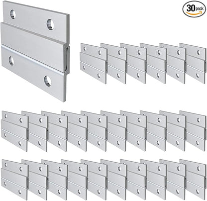 French Cleat Picture Hanger, Aluminum Z Hanger Interlocking Wall Mounting Bracket Hardware Kit (2inch-30Pairs, No Screws Included)