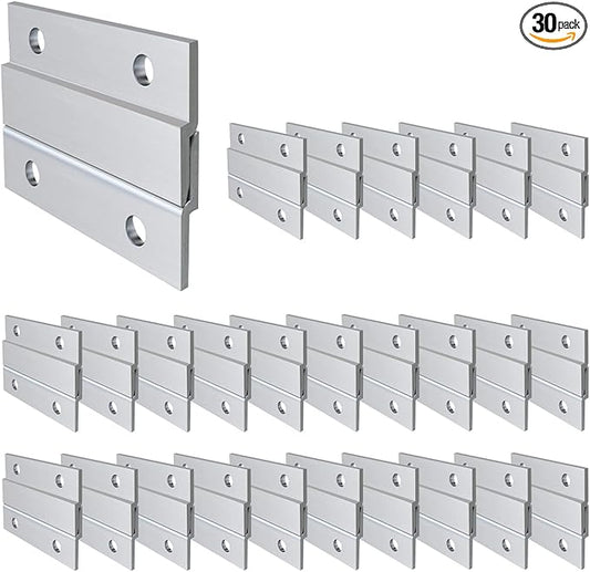 French Cleat Picture Hanger, Aluminum Z Hanger Interlocking Wall Mounting Bracket Hardware Kit (2inch-30Pairs, No Screws Included)