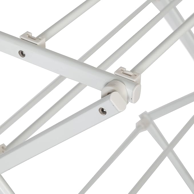 Honey-Can-Do Collapsible Laundry Drying Rack, Portable Clothes Rack, Space-Saving & Easy to Store Metal Garment Rack, Sturdy Clothes Dryer, Ideal for Small Spaces, Indoor & Outdoor Use, White