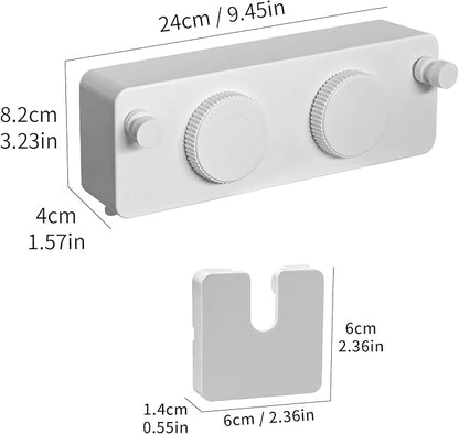 JOOM Retractable Clothesline Indoor Outdoor Clothes Line - Heavy Duty Clothes Drying Laundry Line - Wall Mounted Drying Rack - Air Dry Clothing Lock to Prevent Sagging (Two line,White)