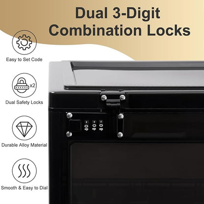 Lalifebuss Large Lock Box for Personal Items, 24 Litre Combination Lockable Storage Box for Office Locker/School/Medicine/Snacks/Phone Jail/Electronic/Home
