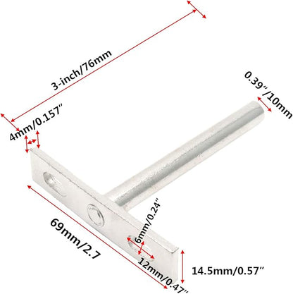 Floating Shelf Bracket 3-inch Hidden Shelf Brackets for Wood Shelves Wall Mount Blind Shelf Supports with Screws and Wall Plugs, Silver -4pcs